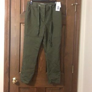 Army Green hi Waist Ankle pant